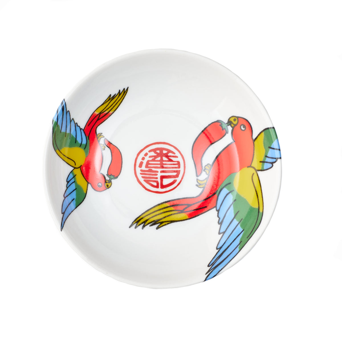 Porcelain Dipping Dish - Parrots Design