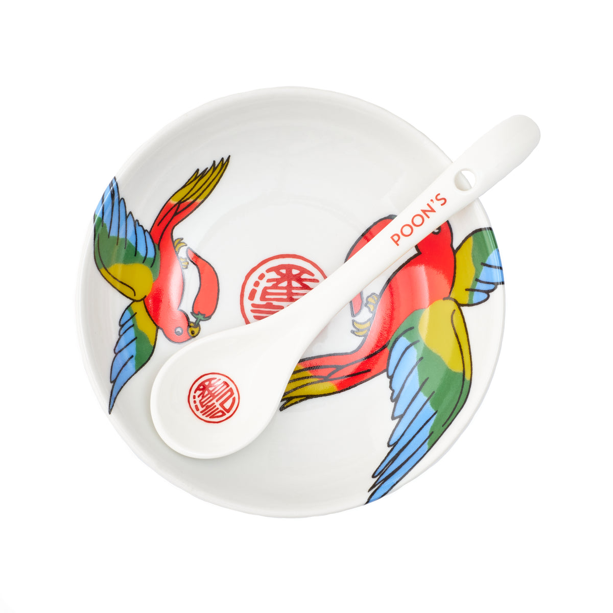 Porcelain Dipping Dish - Parrots Design