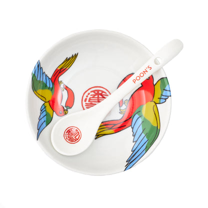 Porcelain Dipping Dish - Parrots Design