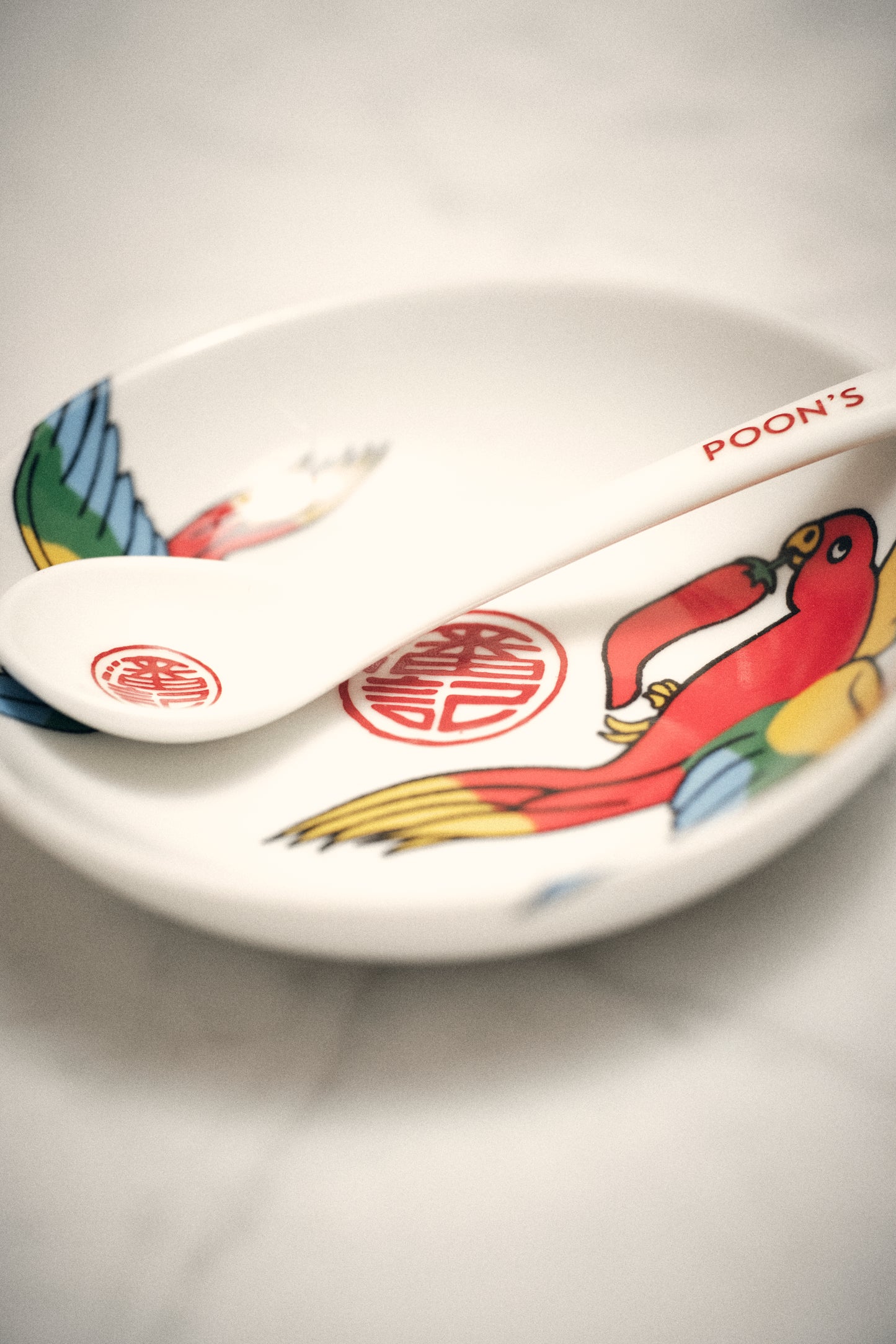Porcelain Dipping Dish - Parrot Design