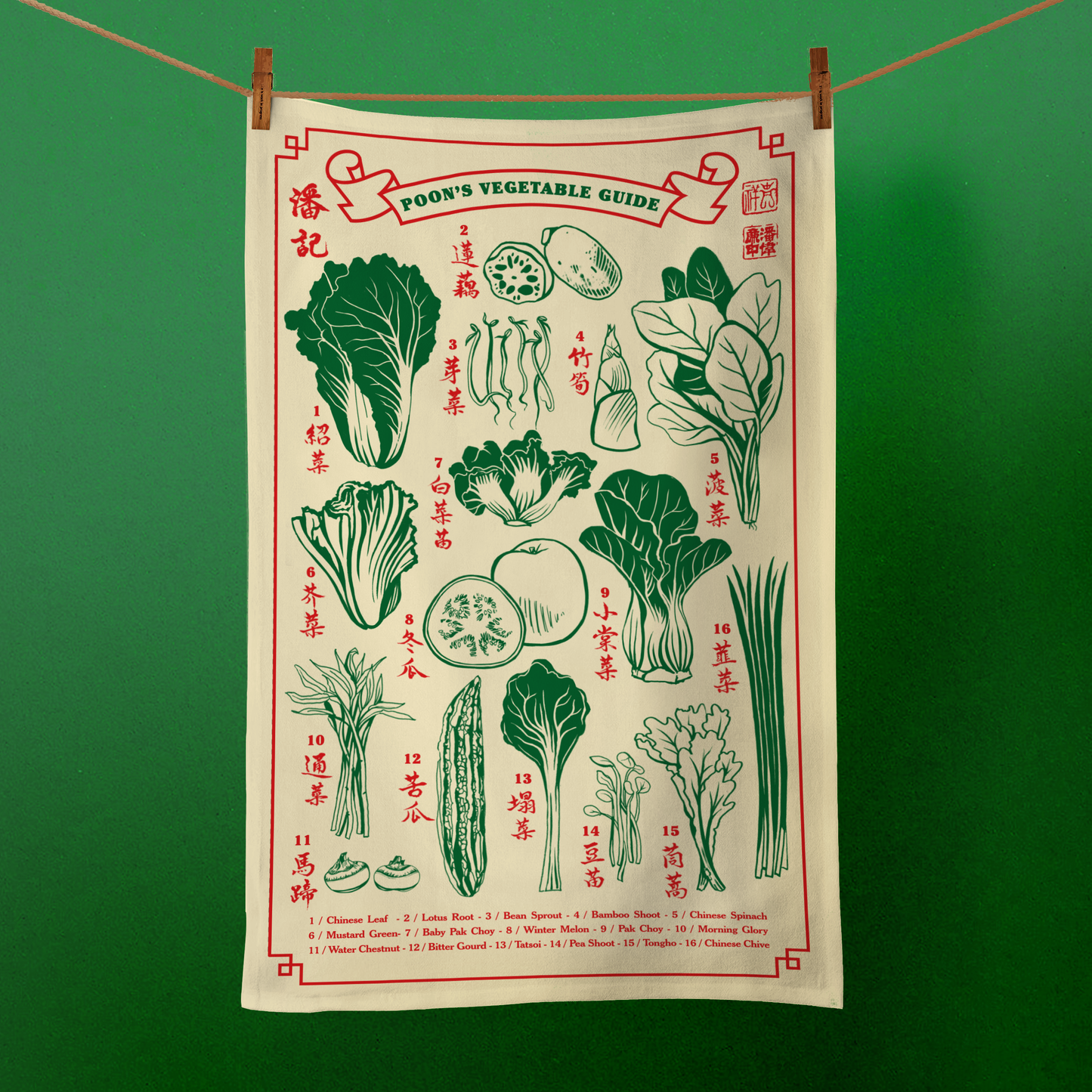 Tea Towel - Vegetable Guide